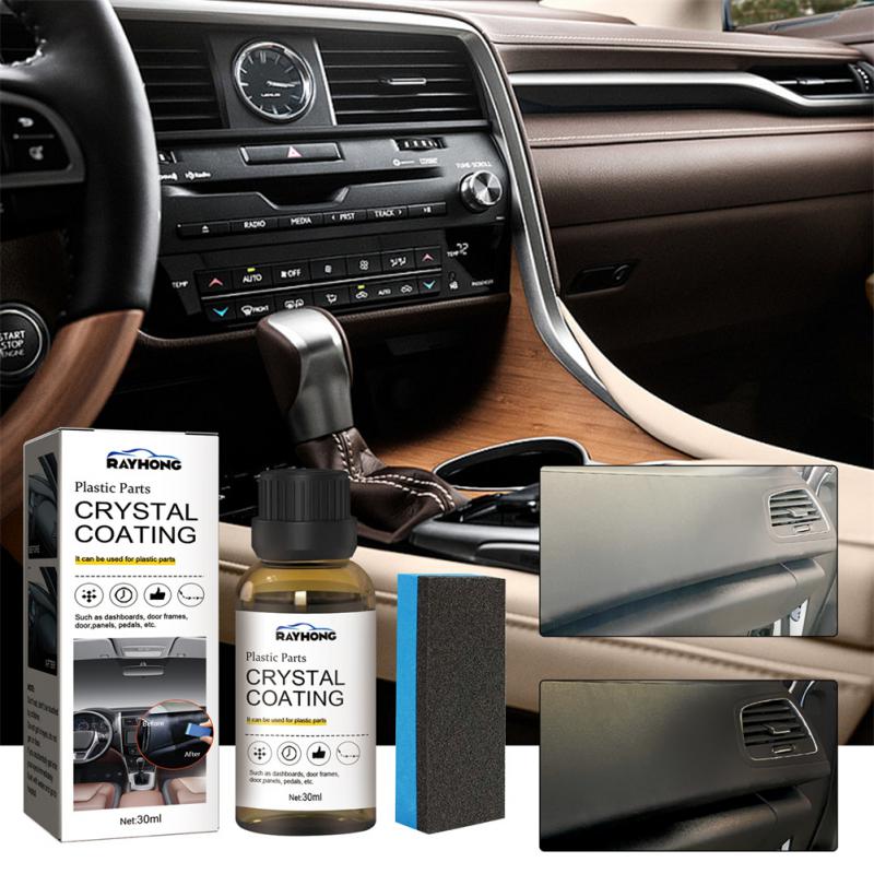 Interior Plastic Parts Retreading Agent Crystal Coating Wax Renewed Plastic Restore Long-lasting Liquid Car Maintenance 30ml