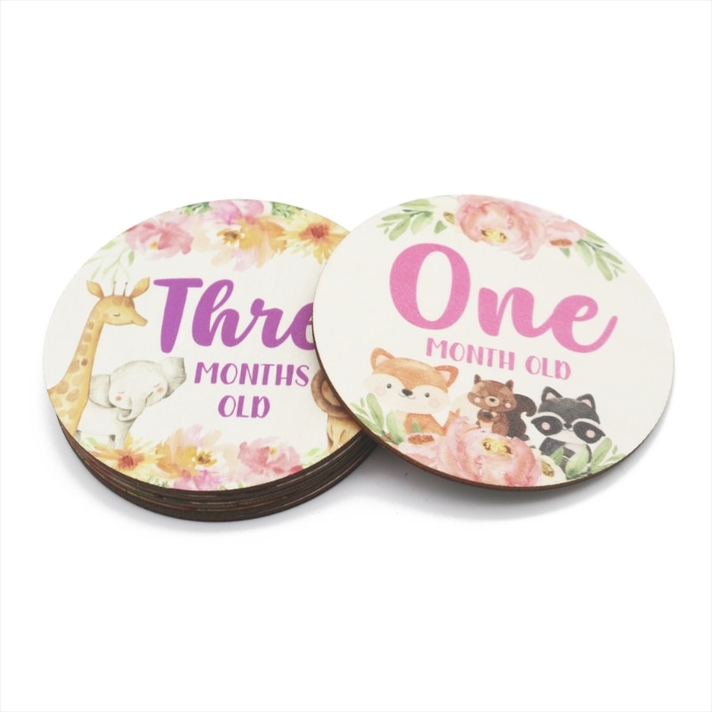6pcs Baby Milestone Cards Infant Discs Milestone Cards Birth Cards for Baby Shower- Newborn Photography Gifts