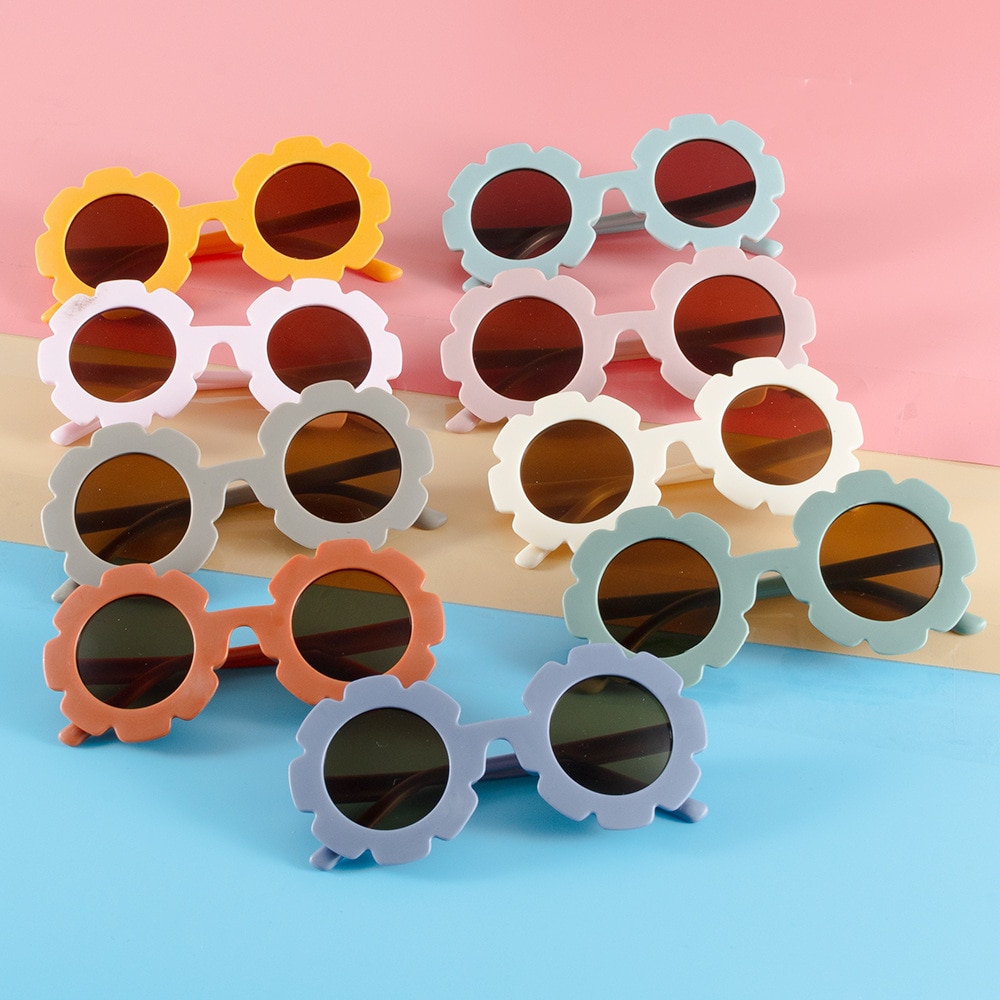 Kids Sunglasses Sun Flower Sunglasses UV400 for Boy Girls Toddler Lovely Baby Sun Glasses Round Cute Children Outdoor Eyewear