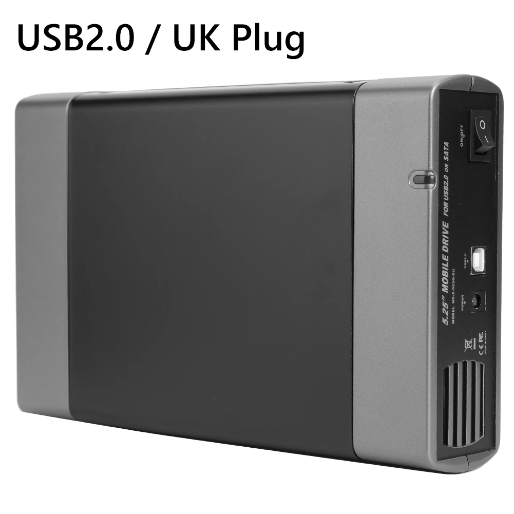 5.25inch External Hard Drive Enclosure USB3.0/2.0 To SATA HDD SSD Enclosure Case Support DVD Mobile