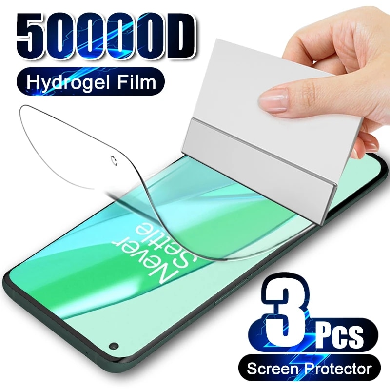 3PCS Safety Hydrogel Film For Oneplus 9 9R 9E 8T 7 7T 6 6T 5 5T Screen Protector For Nord 2 CE N10 N100 N200 5G Protective Film