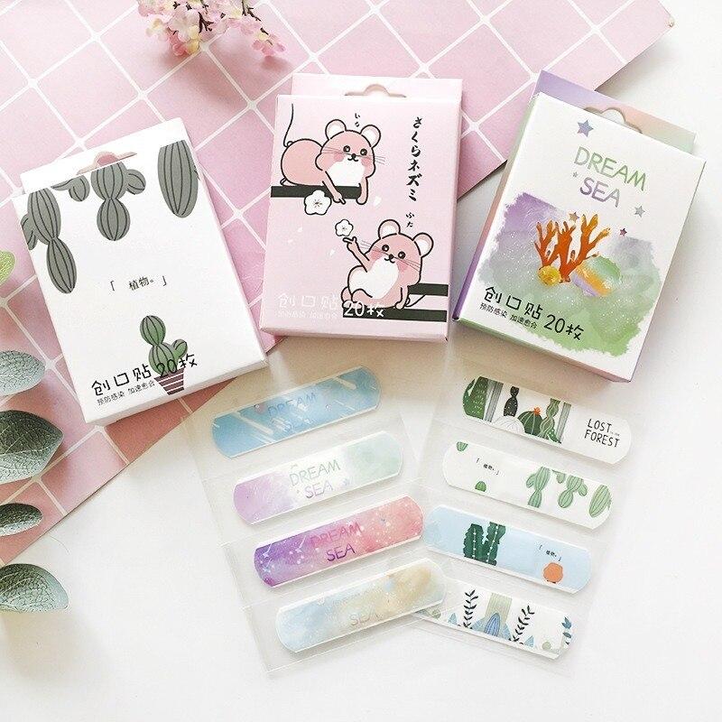 20Pcs/box Breathable Cartoon Band Aid Portable Wound Dressing Plaster Skin Patches Hemostasis Adhesive Bandages Medical Strips