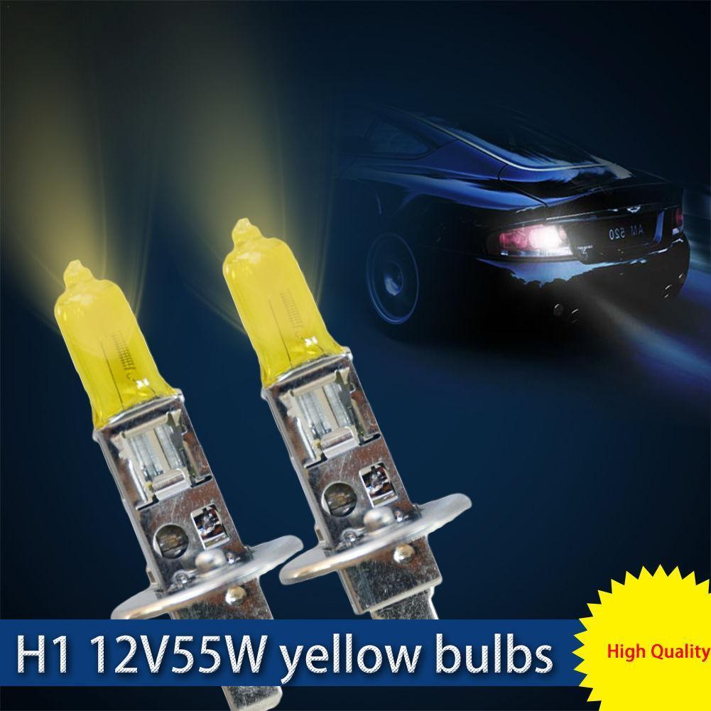 Automotive Halogen Bulb Automotive Headlights Yellow Bulbs Stainless Steel Quartz Glass 12V 55W 3000K Replacement H1 For All Car