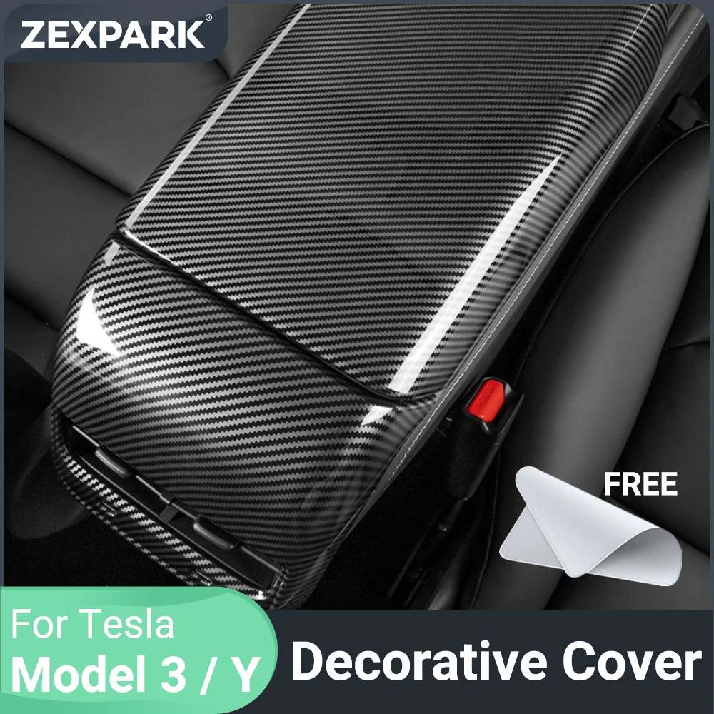 ZEXPARK For Tesla Model 3 Model Y Car Stickers Carbon Fiber Pattern Rear Air Outlet Protective Cover