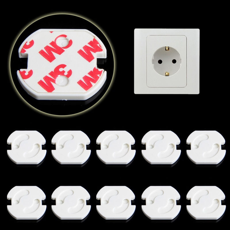 10pcs Mains Plug Socket Cover White Baby Safety Proof Socket Lid Baby Socket Covers Child Safety Plug Guard Protector