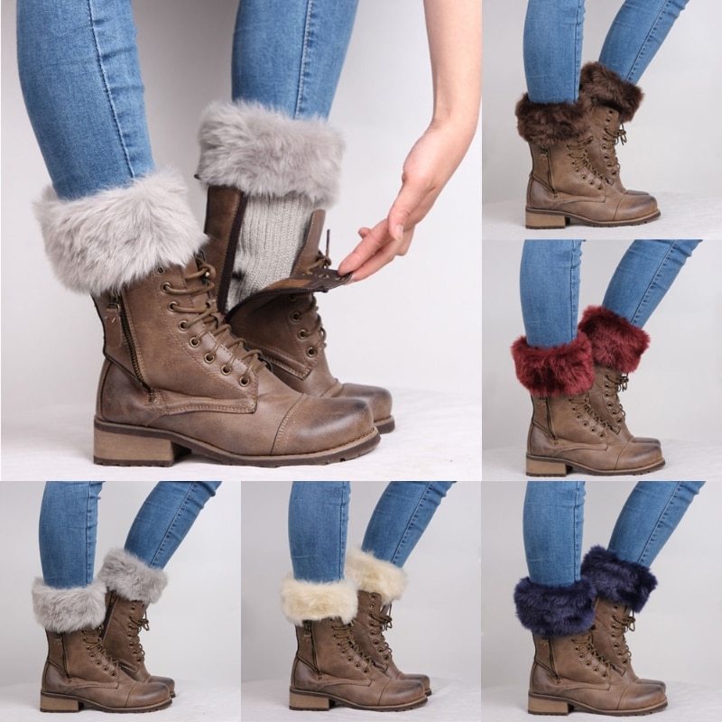 Women Winter Socks 1 Pair Knitted Fur Boot Sock Warming Accessories Supplies