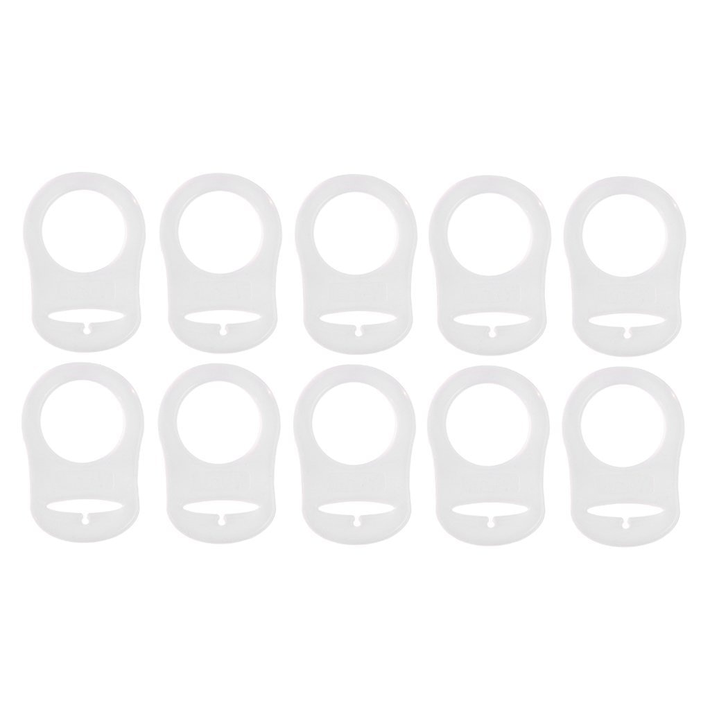 10 Pcs Button Silicone Ring Mam Pacifier Holder Mannequin Clip Adapter Transparent
