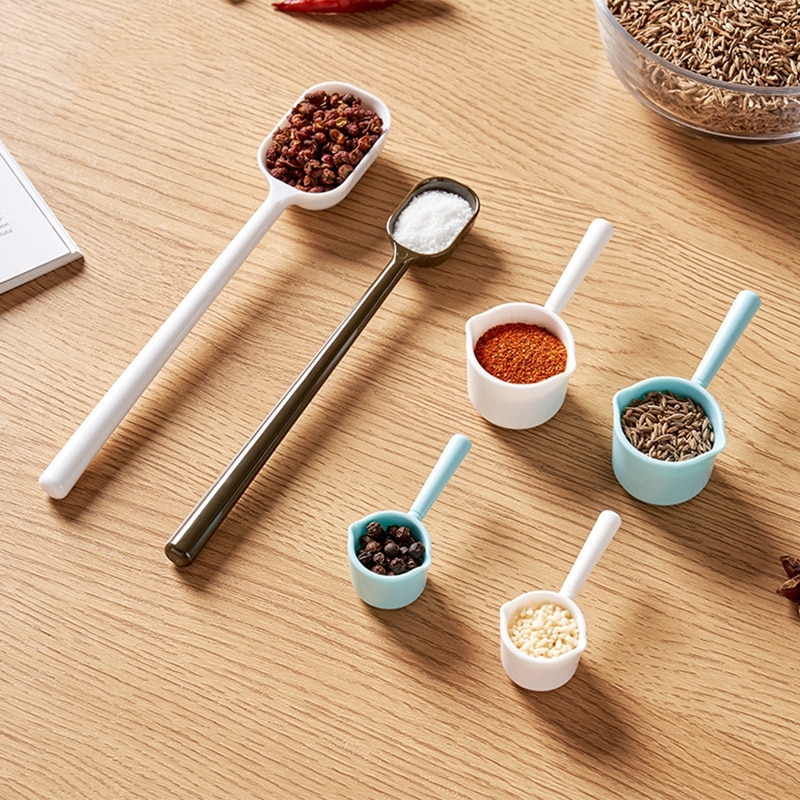 2pcs/set Reusable Food Grade Spoon Plastic Measuring Scoop PP Measure Spoon Milk Coffee Teaspoon Milk Powder Kitchen