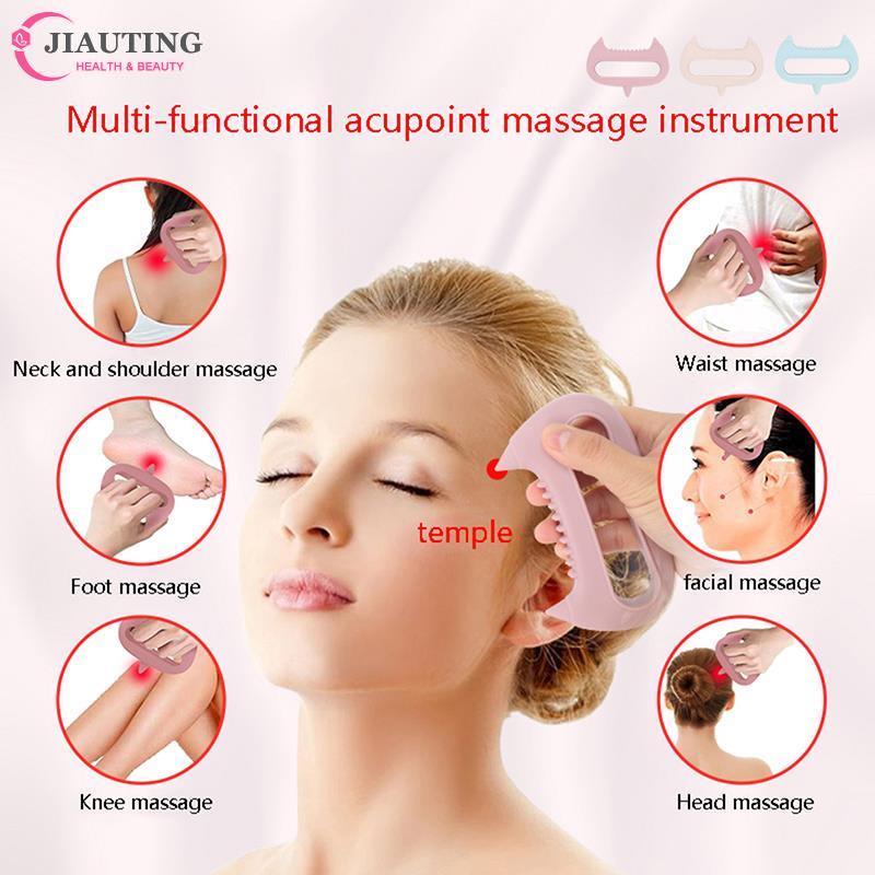 Portable Silicone Acupoint Massager Multifunctional Wear-resist Head Neck Trigger Point Massage Tools for Adults Kids
