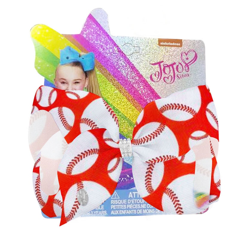 NEW 8Pcs 7Inch Softball Hair Bow Baseball Holder Hair Accessories Sport Cheer Bow With Clip Team Gifts for TEENS Girls