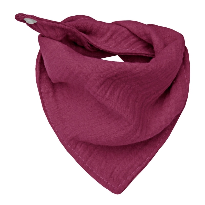 Newborn Solid Color Absorbent Snap Bibs for TRIANGLE Scarf Cotton Muslin Gauze B
