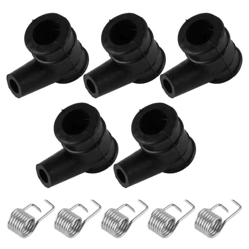 5 Kit Ignition Coil Cap & Spring Replacment Fit For 2 Stroke 4500 5200 5800 45CC 52CC 58CC Chainsaw