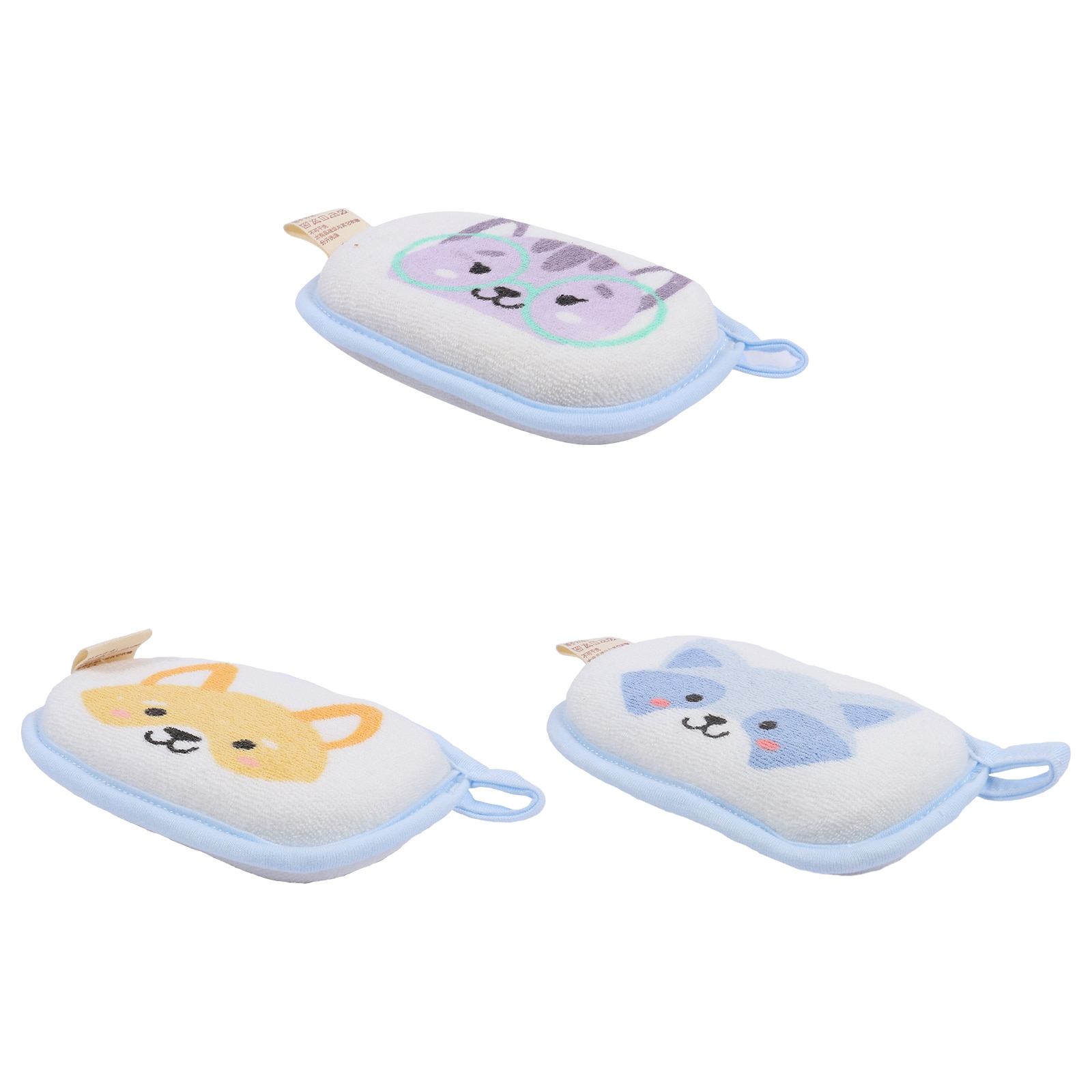 3Pcs Bath Sponge Infant Toddler Absorbent Soft Bath Brush Scrubber Shower Sponge