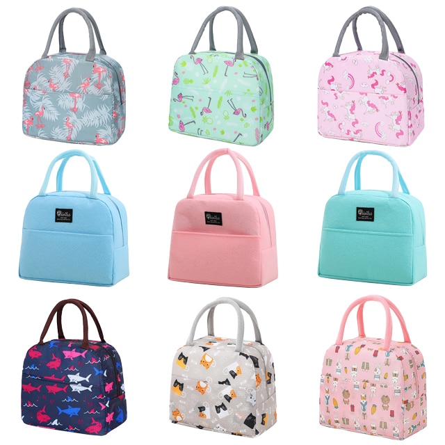 Fashion Pattern Cooler Lunch Bag Insulated Thermal Food Portable Lunch Box Functional Food Picnic Lunch Bags For Women Kids