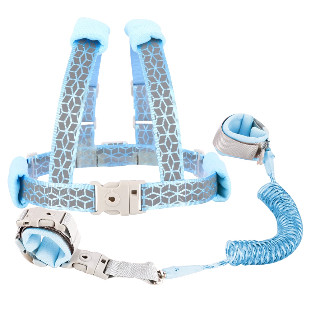Toddler Leash Anti-Lost Wristband Reflective Harness Child Lock for Outdoor Travel Anti Lost Wrist Link Strap Rope Kids Safety