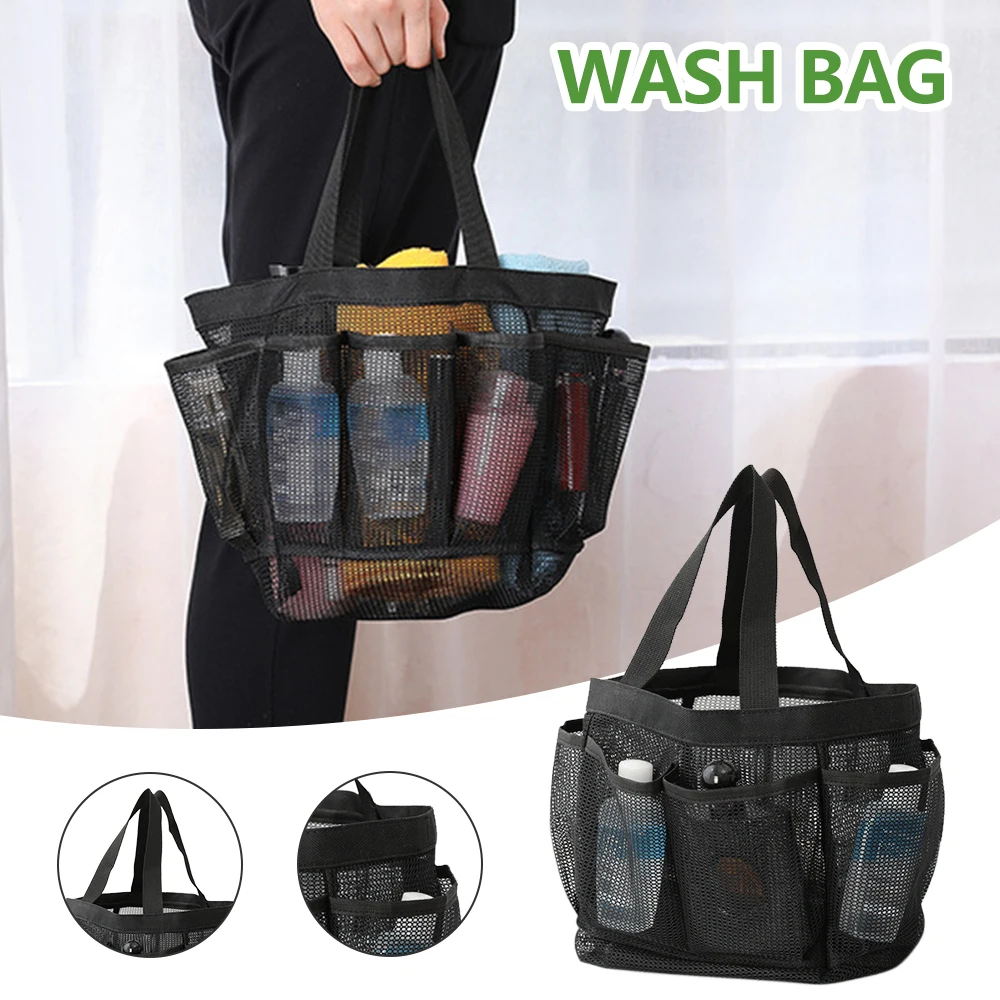 Shower Basket Portable Hanging Toilet Bag Breathable Toilet Box Storage Bag Suitable for Bathroom