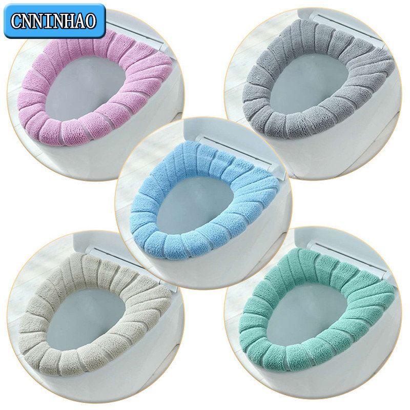 Toilet Seat Cover Mat Winter Warm Toilet Pad For Children Cushion Soft Reusable Filling Washable Closestool Warmer Accessories