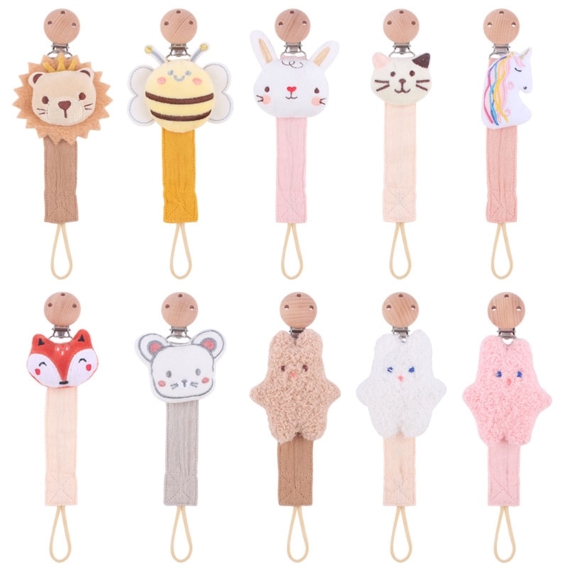 Anti-Drop Baby Pacifier Clip Cotton Rope Teether Clip Soother Chain Infant Gift