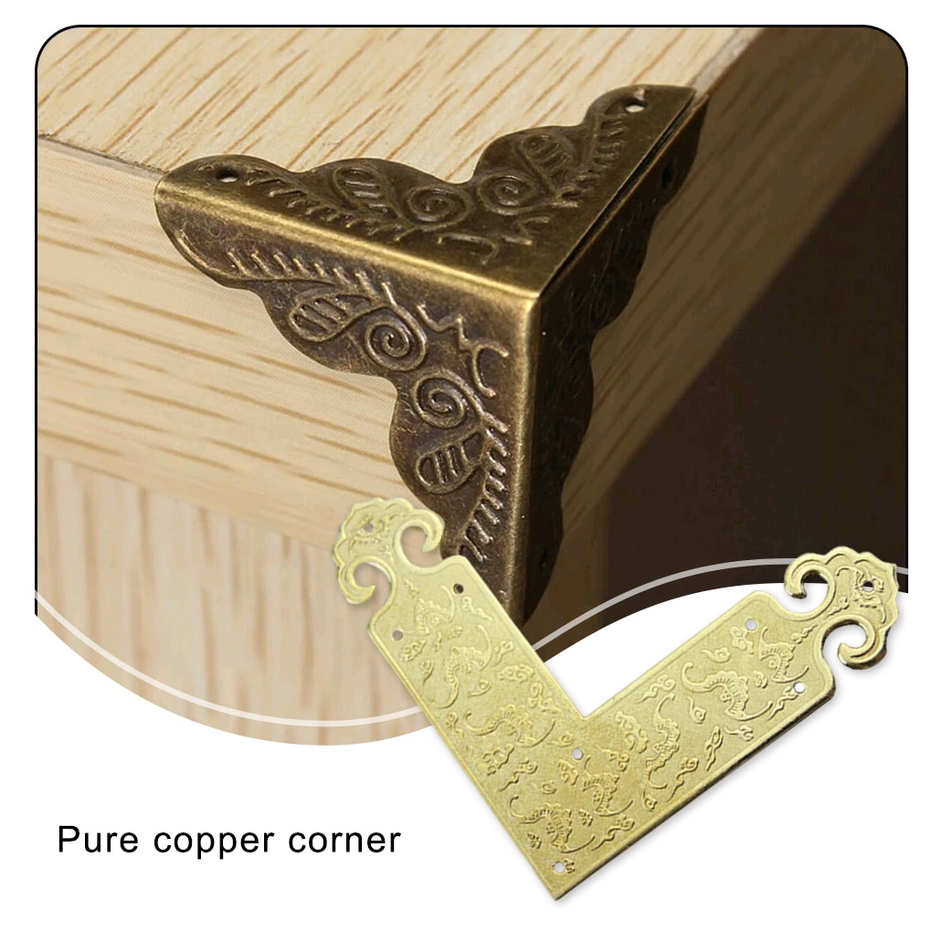 Vintage Style Table Corner Cover Cabinet Box Door Window Edge Protector 90-degree Angle Decorative Guard Bronze