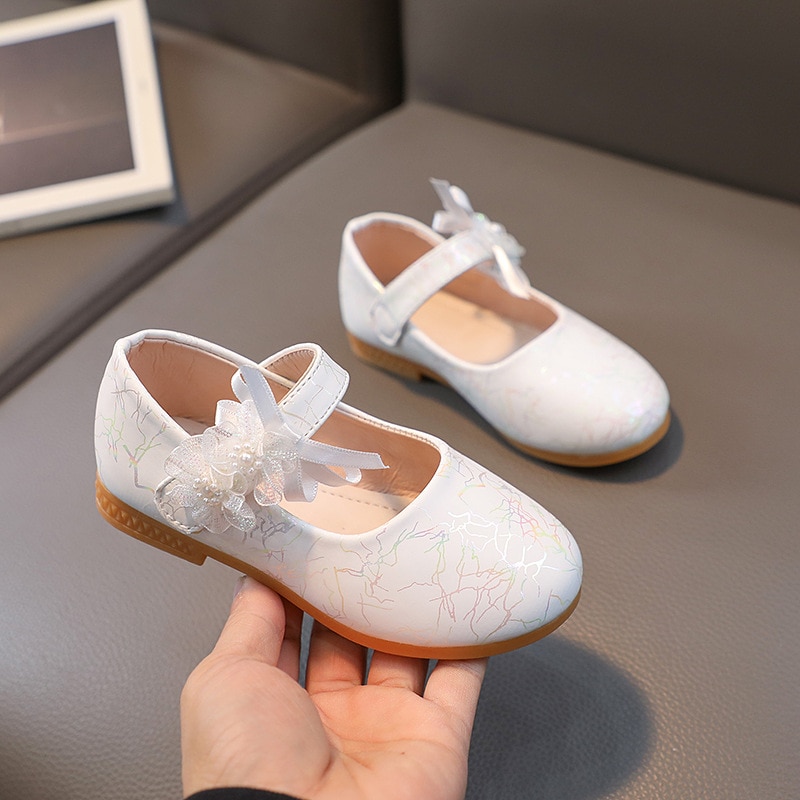 Toddler Girl Shoes Cute Flower Princess Shoes Soft Sole Baby Spring Autumn Soft Bottom Kids Leather Shoes H764