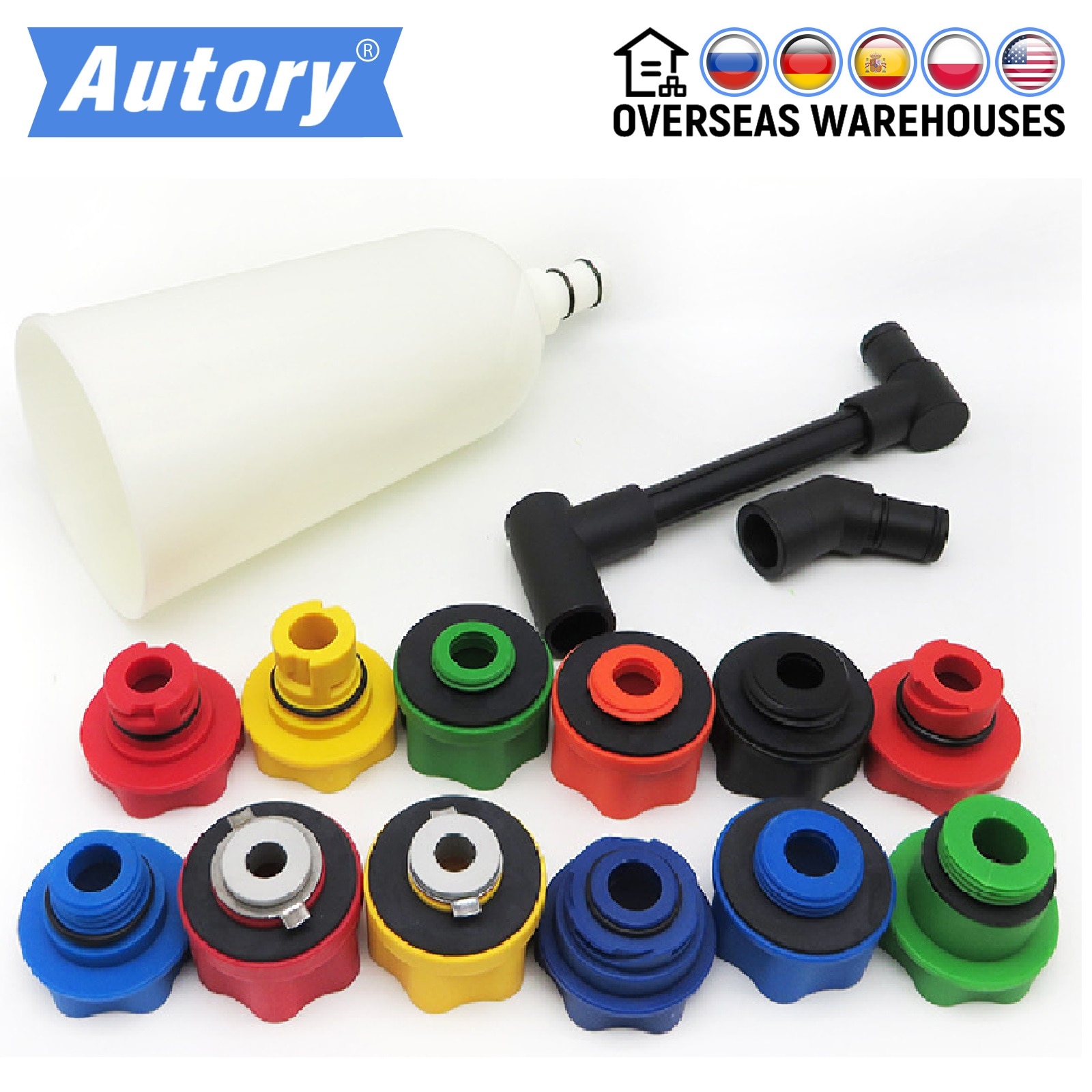 15pcs Engine Oil Filling Set Car Topping Up Engine Oil Funnel Spillproof Filter Fits for Audi EA888 VW BMW BENZ Toyota Ford