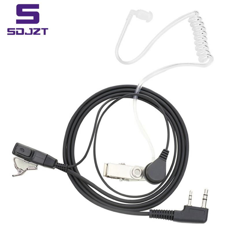 2 Pin PTT MIC Headset Acoustic Tube In-ear Earpiece For Kenwood TYT Baofeng UV-5R BF-888S CB Radio Accessories