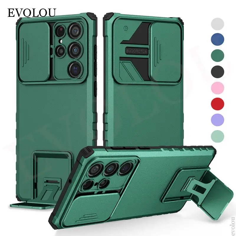 Slide Lens Case for Samsung Galaxy S23 Ultra S22 Plus S23 5G S24 Ultra Hybrid Armor Shockproof