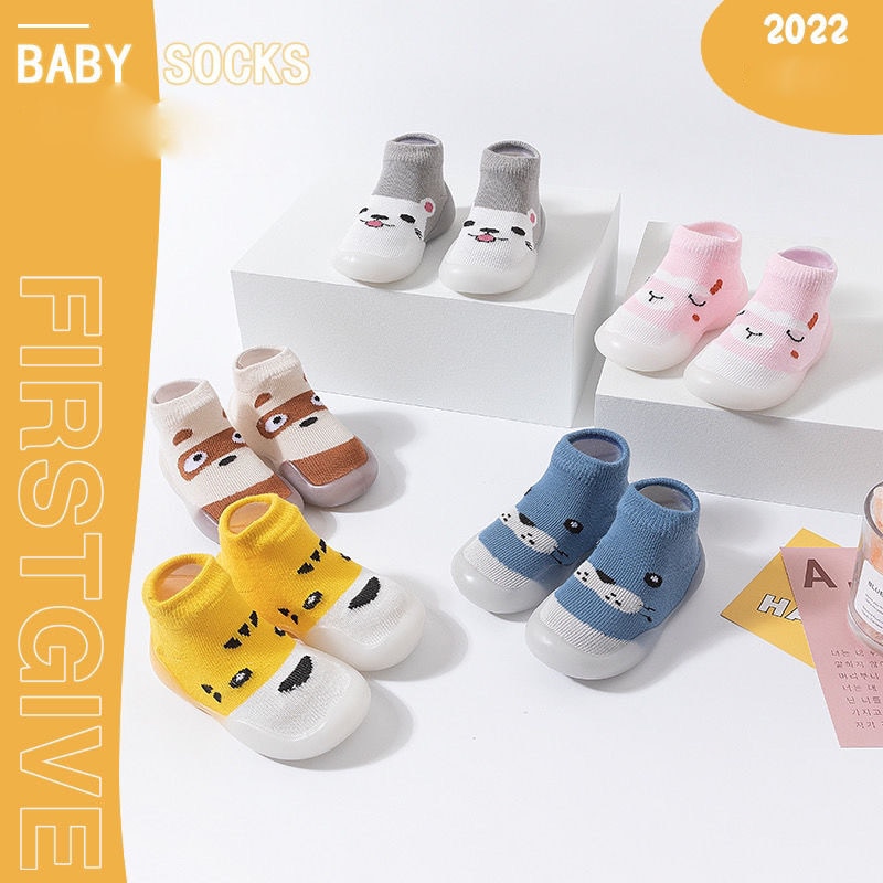 Spring and Autumn Summer Cotton Baby Toddler Shoes Cartoon Korean Version Breathable Summer Baby Shoes Soft Sole Floor Socks