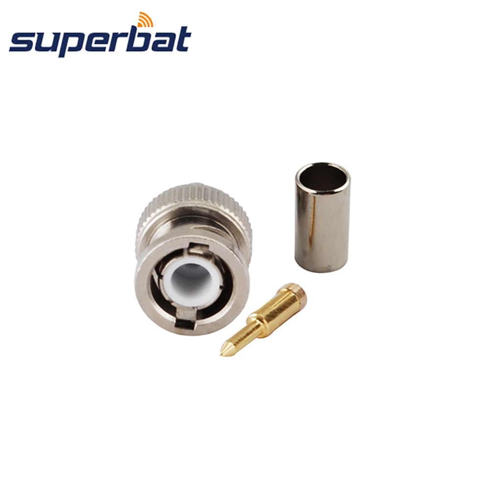 Superbat BNC Straight Solder Male Crimp RF Connector for KSR195 RG58 RG142 RG400 Cable