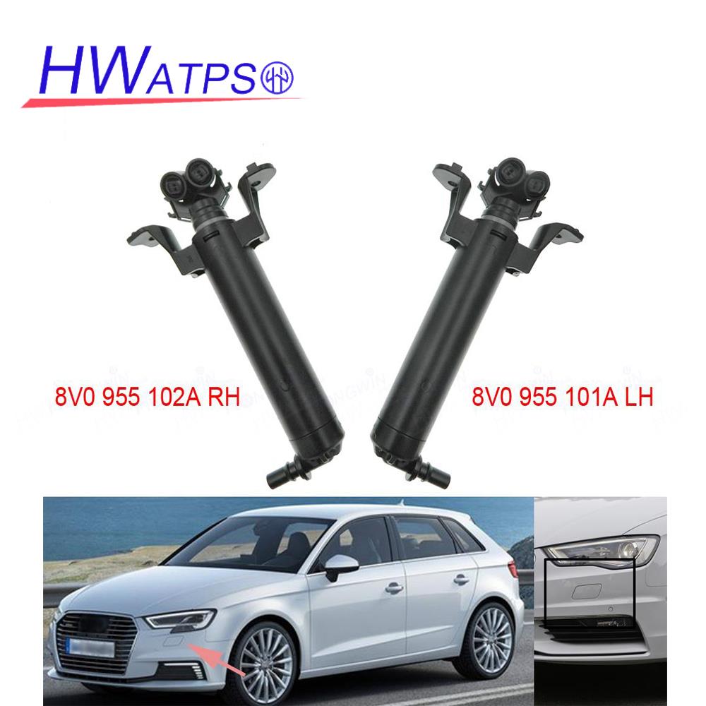 Headlights Telescopic Nozzle Spray Nozzle Left Right 8V0955101A (LH) & 8V0955102A (RH) For Audi A3 S3 RS3 2017-2021 8V0 955 