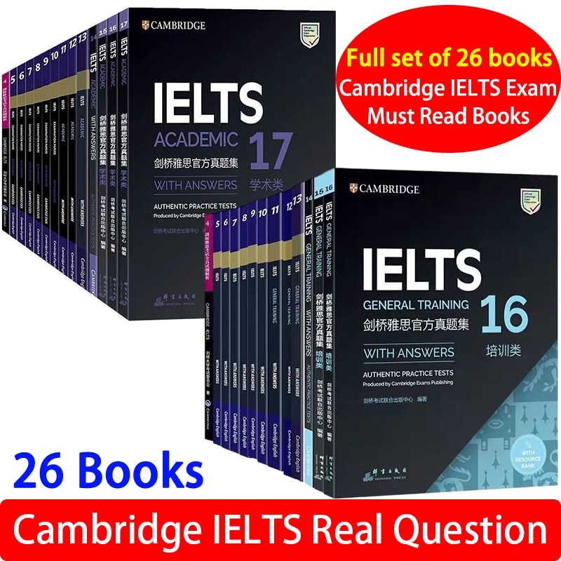 26 Books Cambridge English IELTS IELTS 17 Academic IELTS Zhenti 4-17 Speaking Listening Reading Writing Study Book