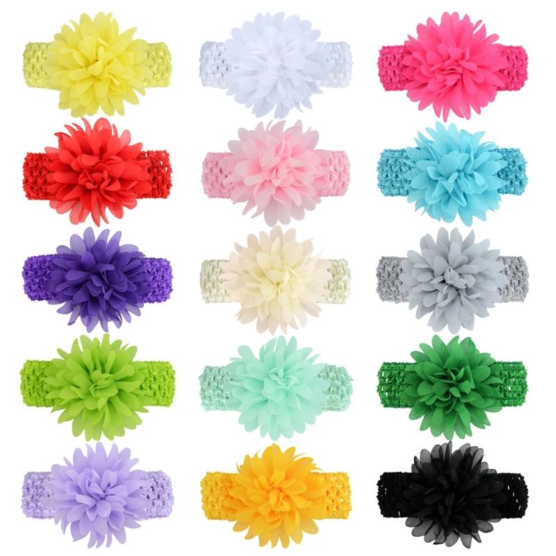 Chiffon Flower Baby Girls Headbands Soft Strecth Hair Band Hair Accessories