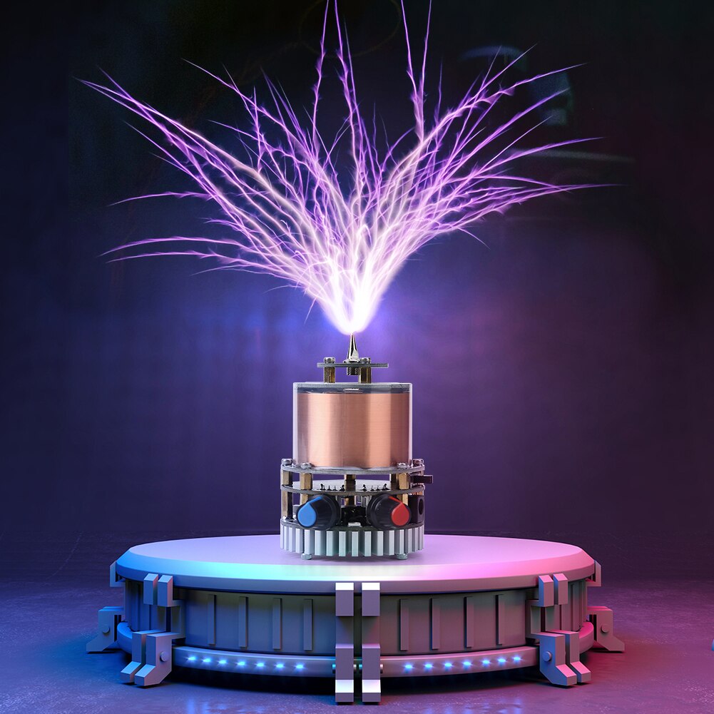 Bluetooth Music Tesla Coil Arc Plasma Loudspeaker High Power Voltage Pulse Electric Arc Generator Wireless Touchable Lightning