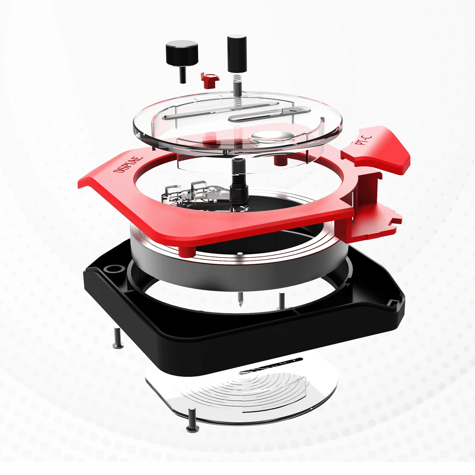DSPIAE Aluminium Alloy PT-C Integral Circular Cutter Red with Tungsten Cutting Bit with Anti-slip