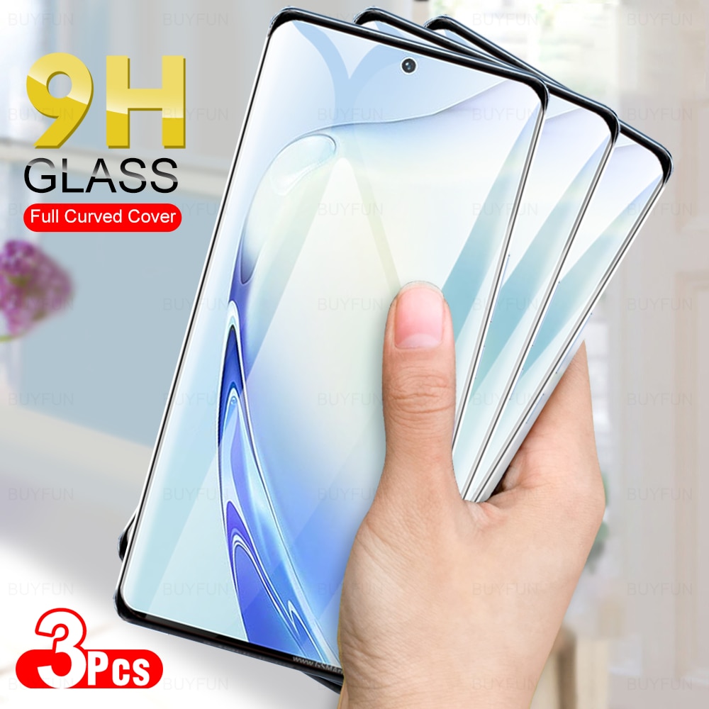 3pcs 9H Curved Cover Glass For Vivo V27 Pro 5G Tempered Glass Vavo V27Pro V 27 VivoV27 VivoV27Pro 6.78'' Screen Protec