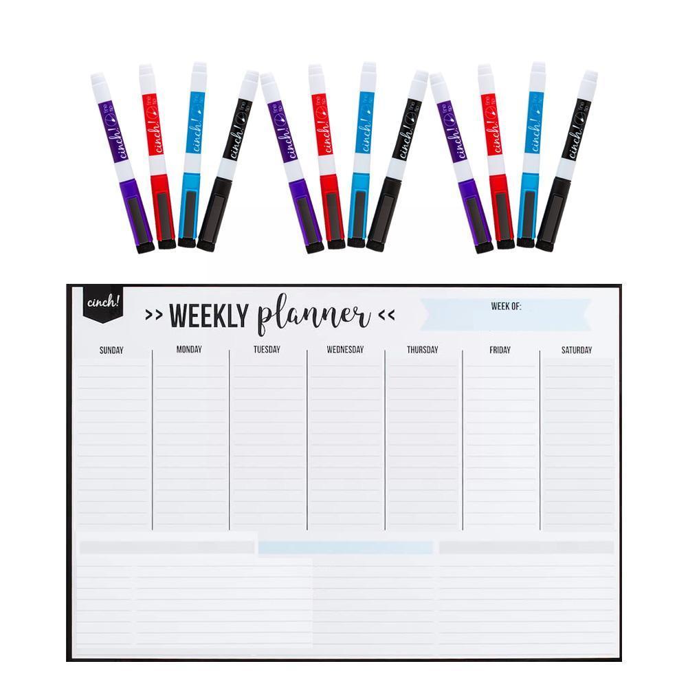 Acrylic Planner Dry Erase Weekly Calendar Magnetic Calendar Daily Erase Dry Monthly Board Weekly Refrigerator 16.5''x1