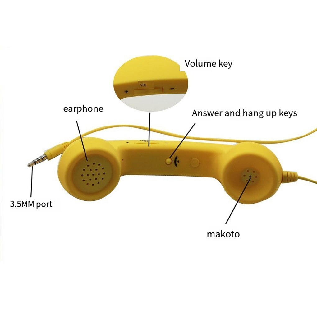 Telephone Handset Fashion Handsets Receiver Classic Vintage Radiation Proof Phone Receivers Mobile Phones Black