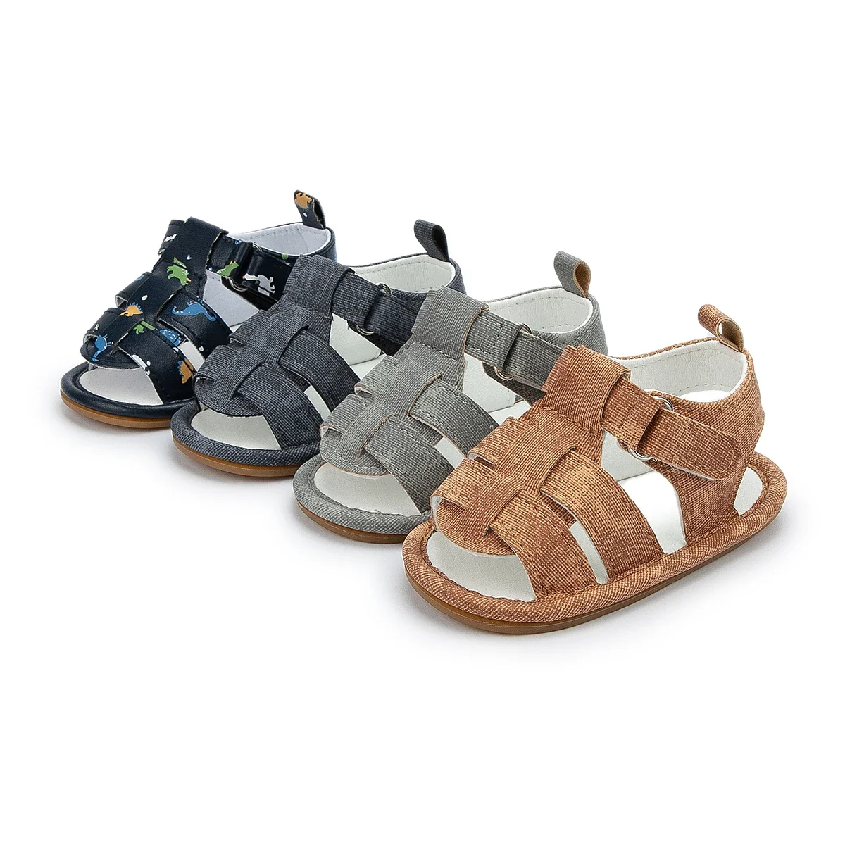 KIDSUN Summer Baby Sandales Shoes Toddler Girl Boy Canvas Sandals Non-Slip First Walker Crib Shoes