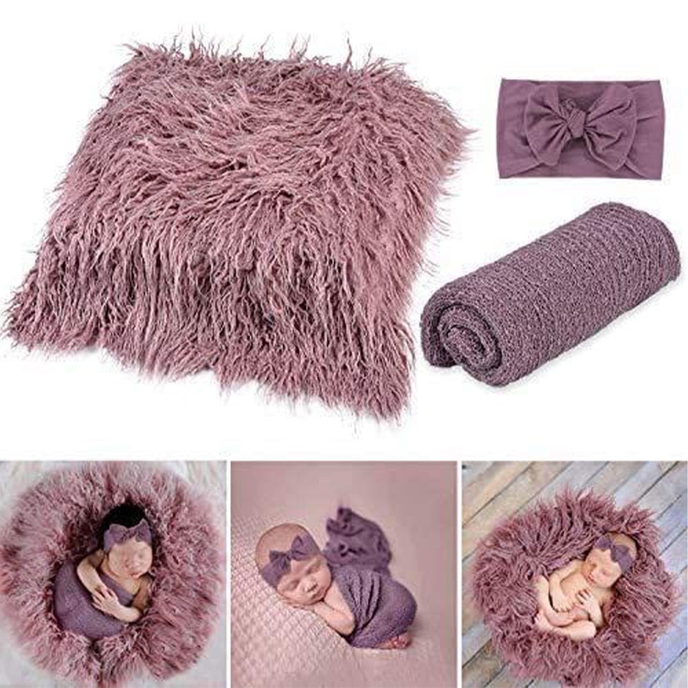 3pcs Boys Girls Warm DIY Baby Photo Props Set Newborn Photography Mat Easy Clean