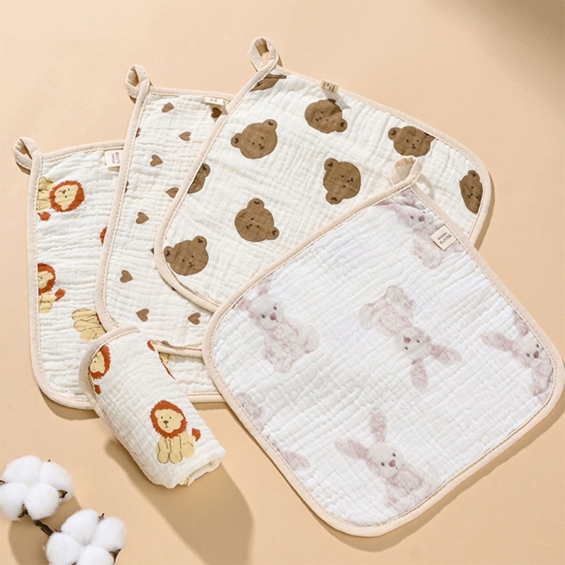 Infant Drooling Bib Baby Square Face Towel Soft Cotton Wipe Cloth Muslin Handkerchief Skin Friendly Nursing Towel Burp Cloth