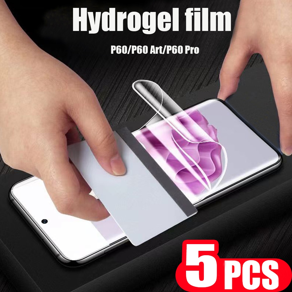 5Pcs 9D cover For Huawei P60 P50 P40 P30 lite E pro plus Art P50E hydrogel film phone screen protector Not Glass protective film