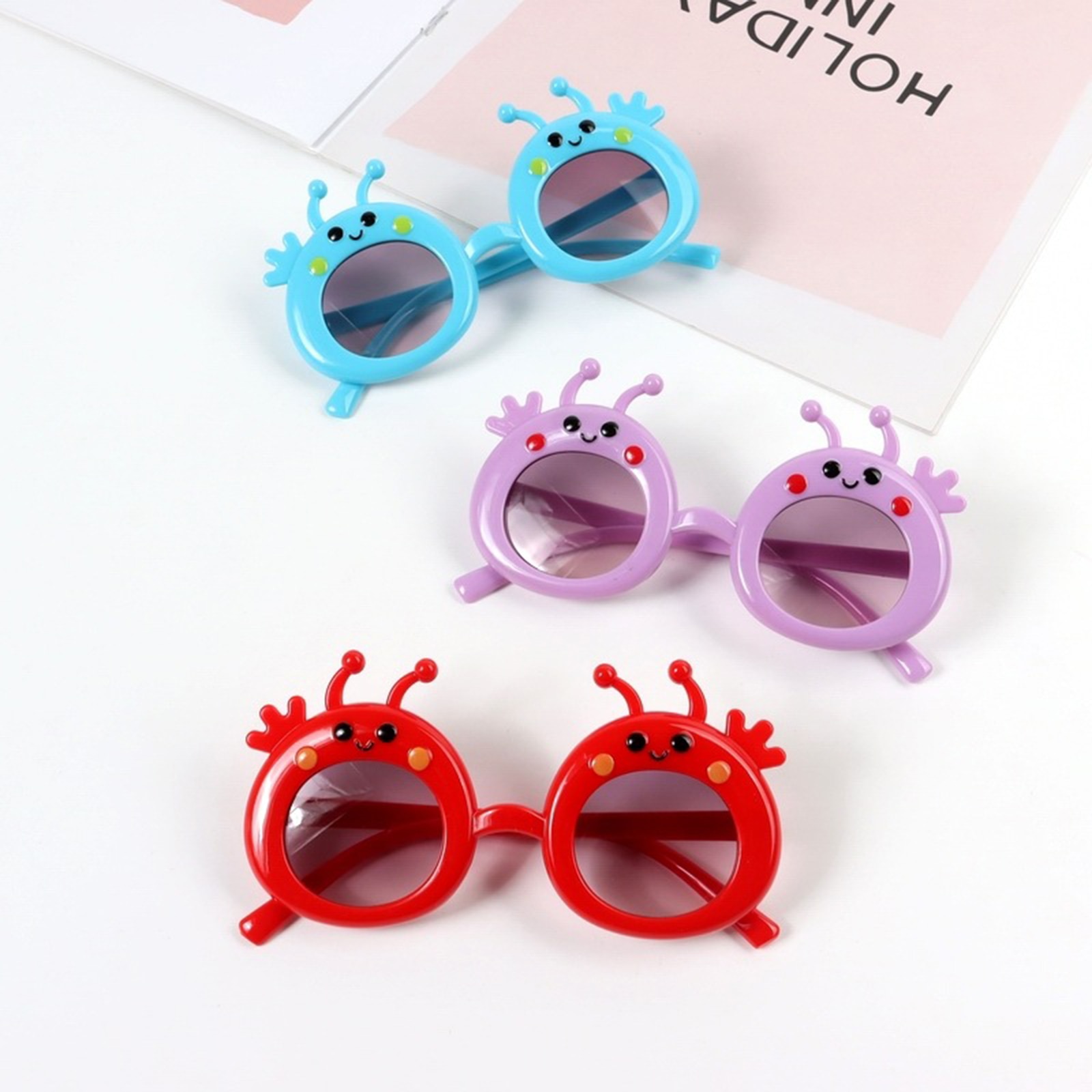 Kids Girls Boys Sunglasses Cute Cartoon Small Bee Shaped Anti-UV Glasses Children Outdoor Fashion Sunglasses