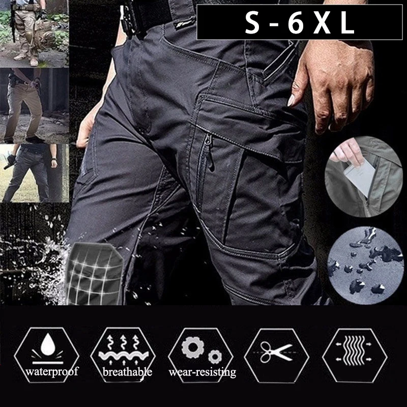 Tactical Cargo Pants Men Combat Trousers Army Military Pants Multiple Pockets Working Hiking Casual