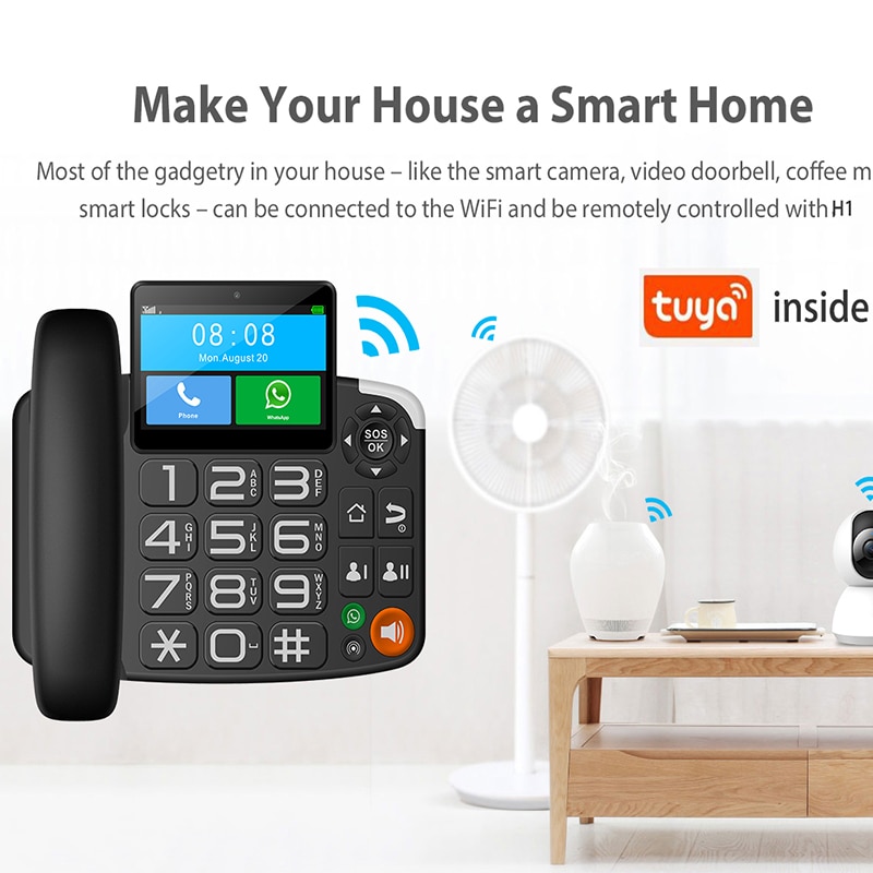 Telephone Landline 4G Android 9.0 Phone Fixed Wireless Phone Smart Touch Screen Video Call Spin Landline
