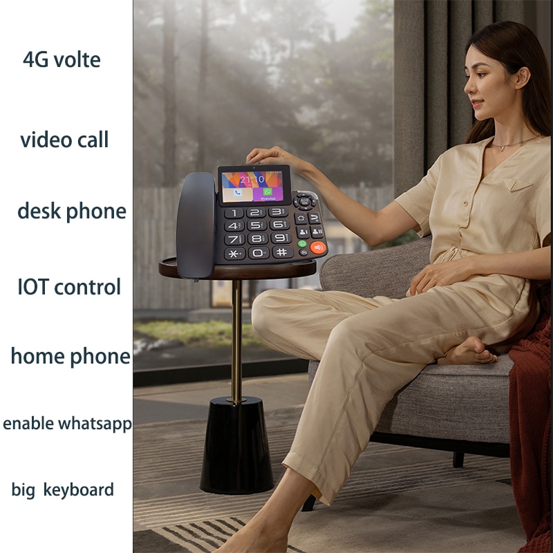 Smart LTE 4G Fixed Wireless landline Android 9.0 with 4G SIM network videofon bez glob universal elderly WIFI video mobile phone