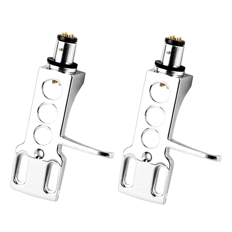 2X Universal LP Disc Record Player Phono Turntable Headshell 4-Pin Aluminum Alloy With OFC Leadwires