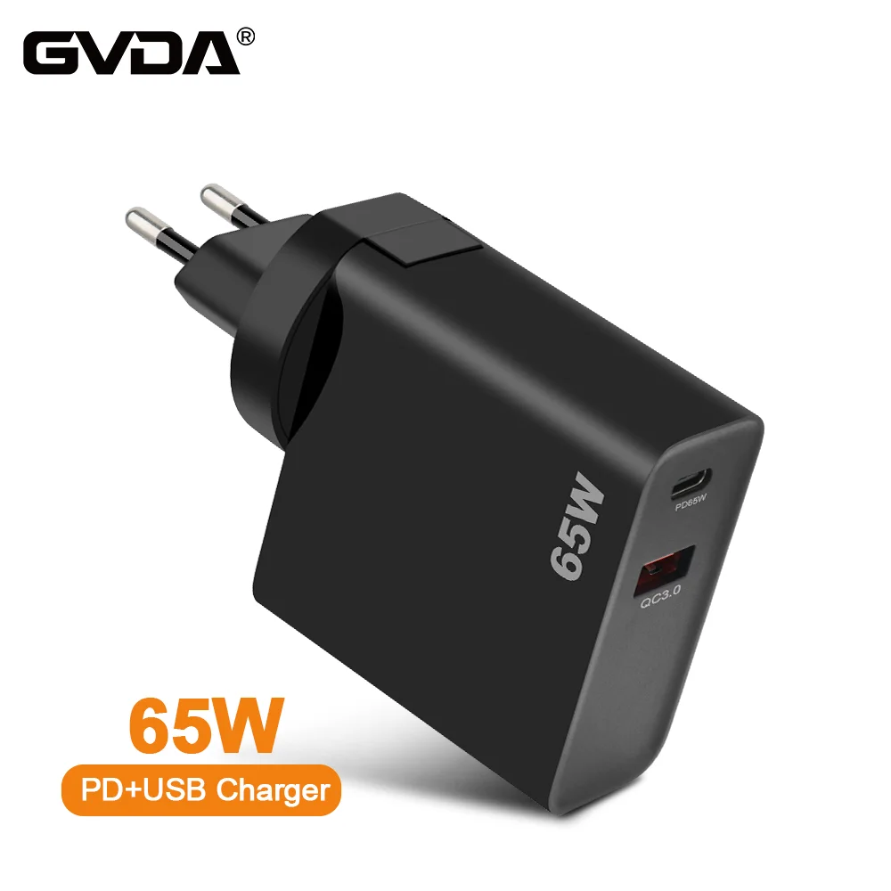 GVDA 65W Fast Chargers for Soldering Iron GD300 EU US Plug QC 3.0 USB C Type C PD Fast Charger