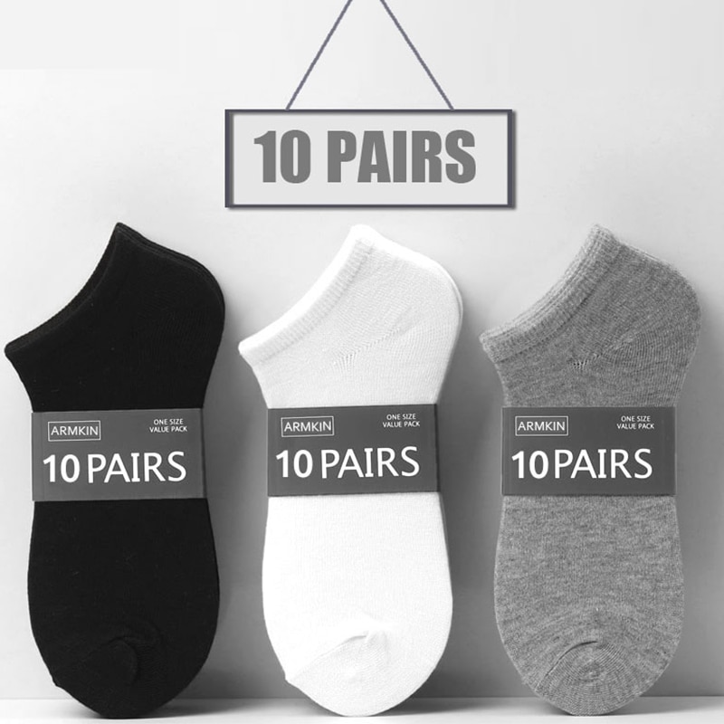 10Pairs Fashion Men Boat Socks Summer Spring Breathable Non-slip Silicone Invisible Cotton Socks Male Ankle Sock Slippers Meia