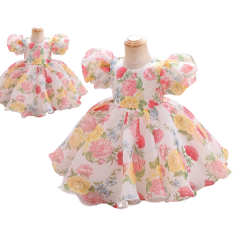 Baby Girl Flower Dress Kids Bridemaid Wedding Dresses For Children Ball Gowns Girls Boutique Evening Party Wear Elegant Frocks