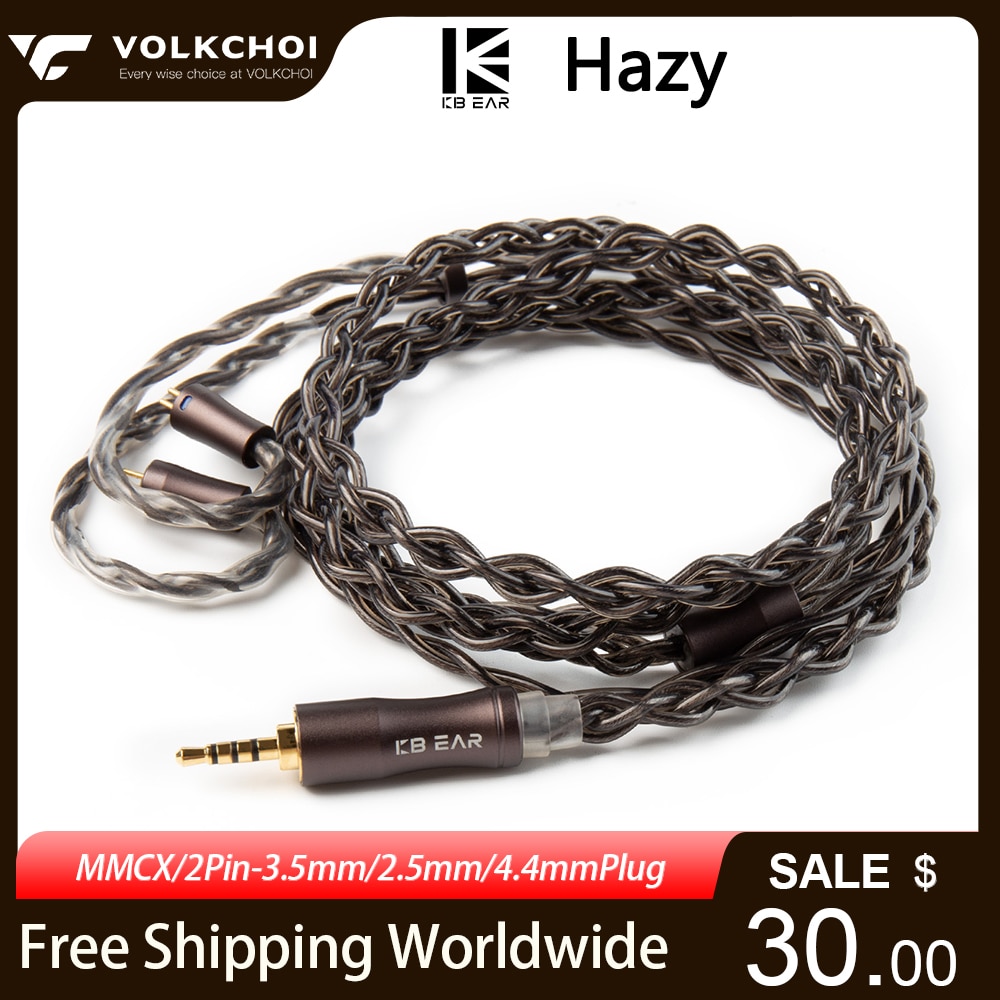 KBEAR Hazy Hifi Earphone Cable Audio Wire 6N Graphene+Copper-Silver Alloy Mixedly Upgrade Earbuds Cable